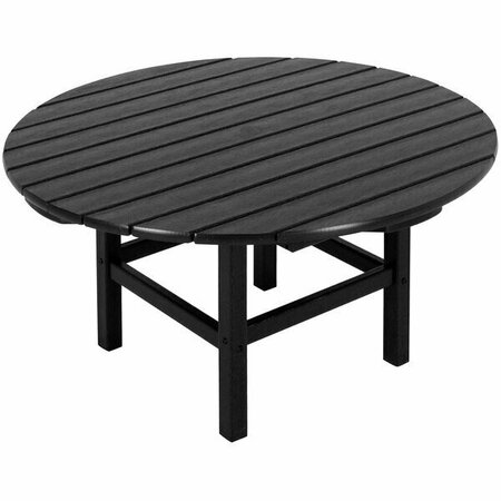 POLYWOOD 38'' Black Round Conversation Table 633RCT38BL